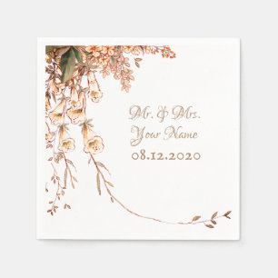 Servilleta De Papel Harvest Garland Script Elegant Fall Wedding