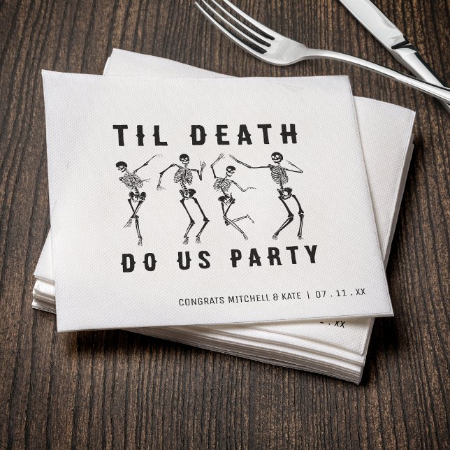 Servilleta De Papel Hasta La Muerte Nos Hace Fiesta Skeleton Bachelore (Til Death Do Us Party Skeleton Bachelorette Party Napkins
)