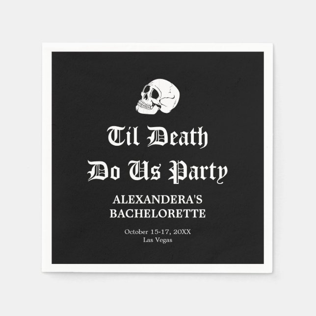 Servilleta De Papel Hasta La Muerte Nos Hace La Fiesta Bachelorette (Anverso)