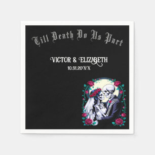 Servilleta De Papel Hasta la muerte nos hace un Boda de esqueleto a la