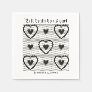 Servilleta De Papel Hasta que la Muerte Encaje Gótico de Corazones Cóc