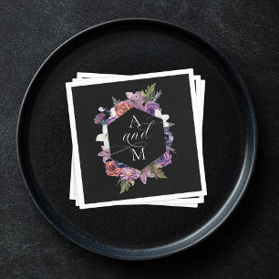 Servilleta De Papel Hasta que la muerte nos separe boda morado y negro