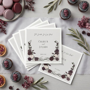 Servilleta De Papel Hasta que la Muerte nos Separe Cráneo Gótico y Ros