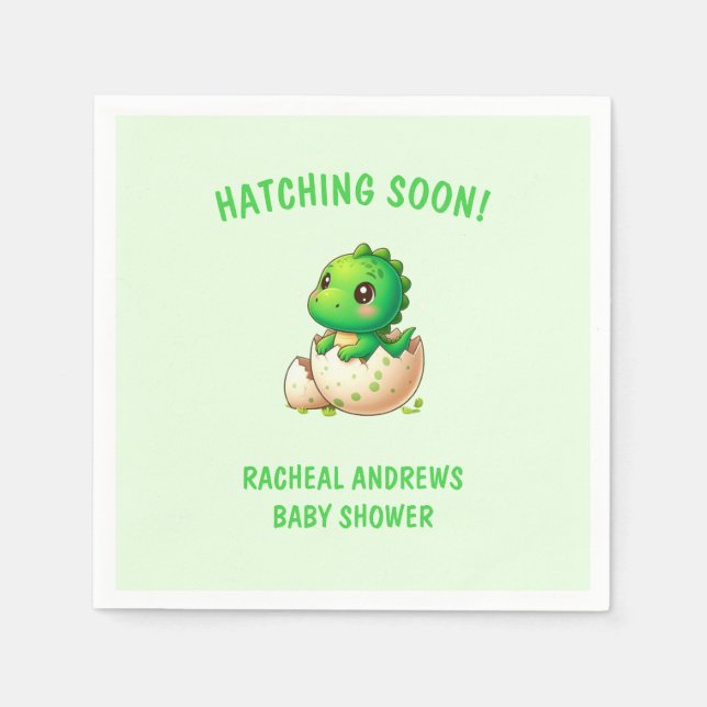 Servilleta De Papel Hatear pronto Dinosaur Baby Shower Baby Boy (Anverso)
