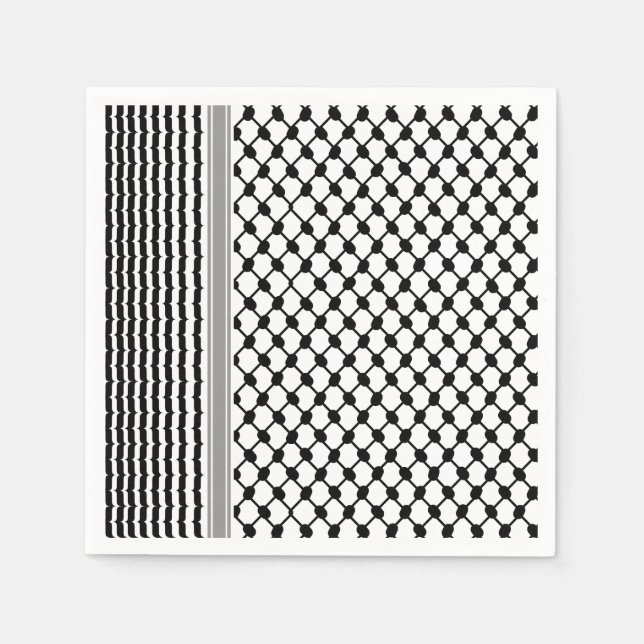 Servilleta De Papel Hatta Keffiyeh Kufiya Folk Palestino (Patrón 2) (Anverso)