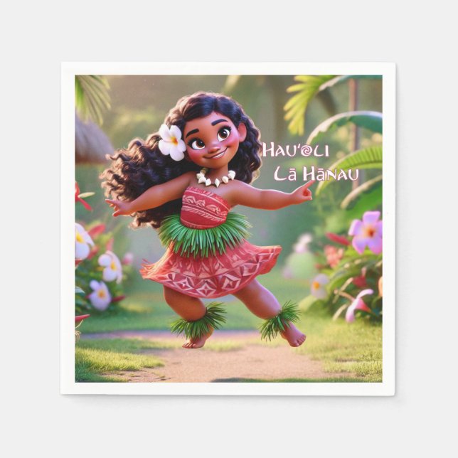 Servilleta De Papel Hauʻoli Hula Princess (Anverso)