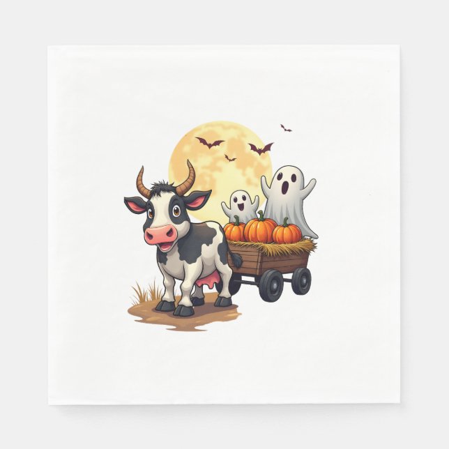 Servilleta De Papel Haunted Hayride Cow (Anverso)
