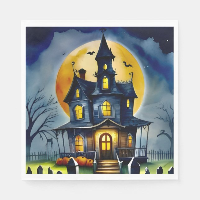 Servilleta De Papel Haunted Hollow y Moon (Anverso)
