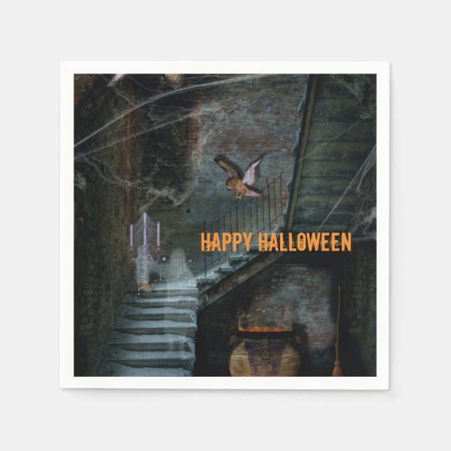 Servilleta De Papel Haunted Staircase Halloween (Anverso)