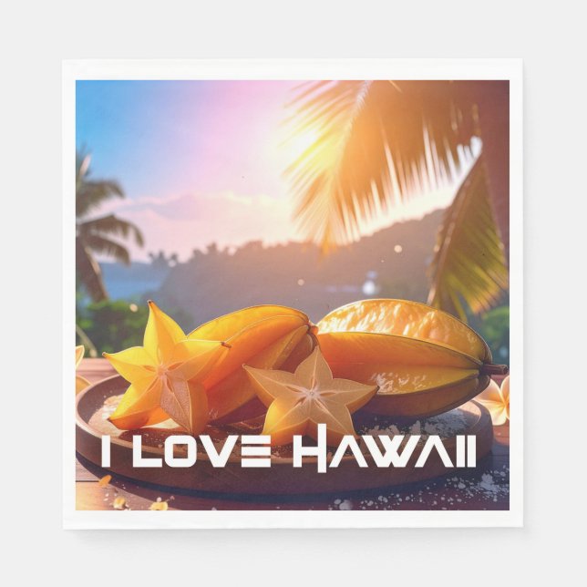 SERVILLETA DE PAPEL HAWAII - I LOVE HAWAII (Anverso)