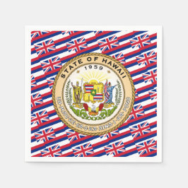 Servilleta De Papel Hawaiian Flag & Seal, Flag of Hawaii