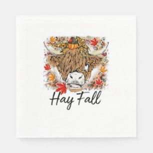 Servilleta De Papel Hay Fall Highland Cow Leopard Acción de Gracias He