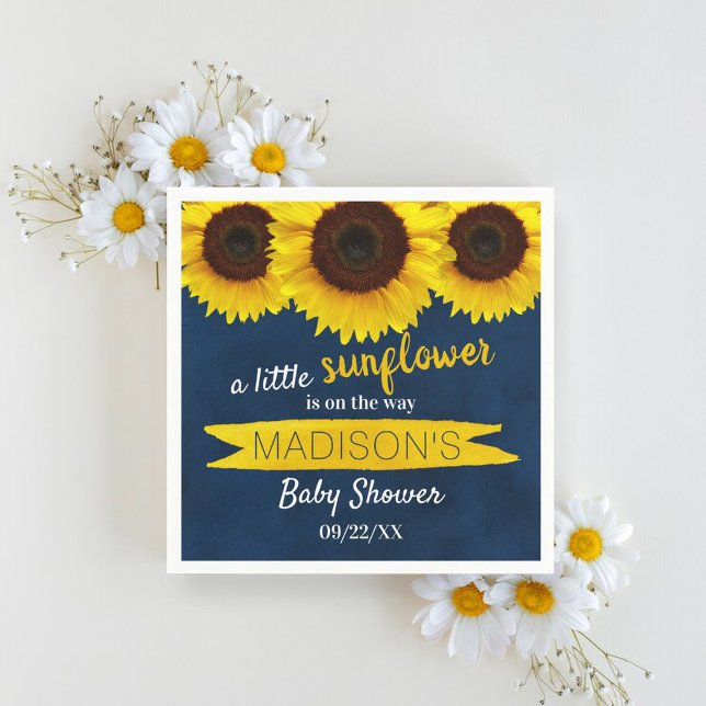 Servilleta De Papel ¡Hay Un Pequeño Girasol En El Camino! Baby Shower (Subido por el creador)