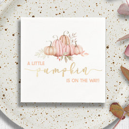 Servilleta De Papel ¡Hay Una Calabaza En Camino! Fall Baby Shower N