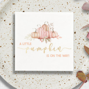 Servilleta De Papel ¡Hay Una Calabaza En Camino! Fall Baby Shower N