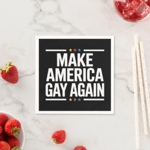 Servilleta De Papel Haz a América Gay de Nuevo divertido Mes del Orgul