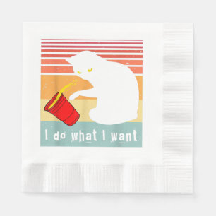 Servilleta De Papel Haz Lo Que Quiero Gato Negro Vintage Taza Roja Div