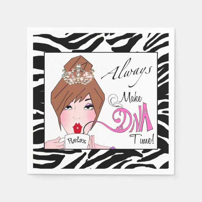 Servilleta De Papel "Haz tiempo de diva" / Relájate / ¡Siempre! (Anverso)