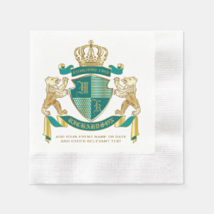 Servilleta De Papel Haz tu propio escudo de armas Emblema Verde azulad