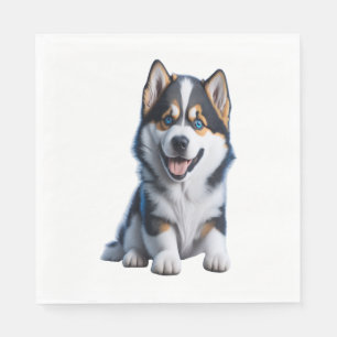 Servilleta De Papel HD Adorable Alaskan Malamute retrato de cachorro -