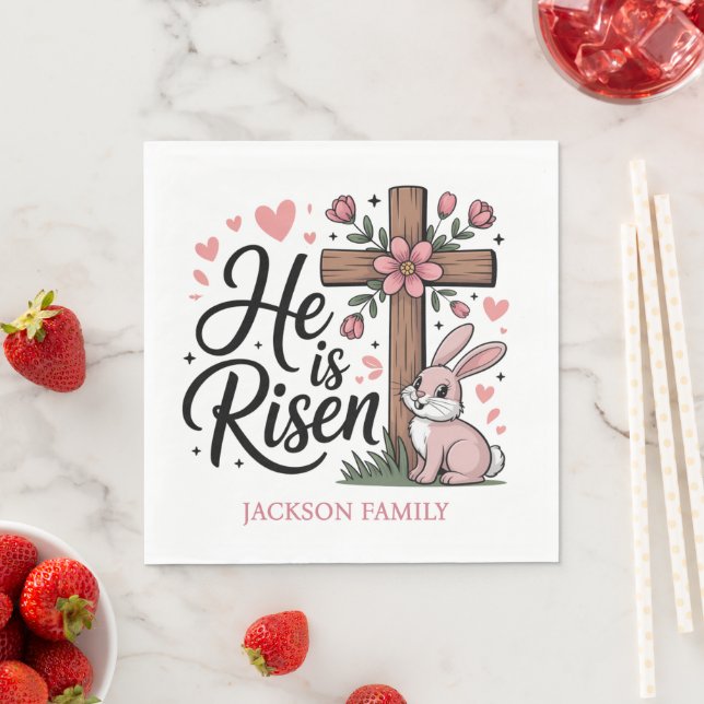 Servilleta De Papel He is Risen! Easter Sunday Paper (In situ)