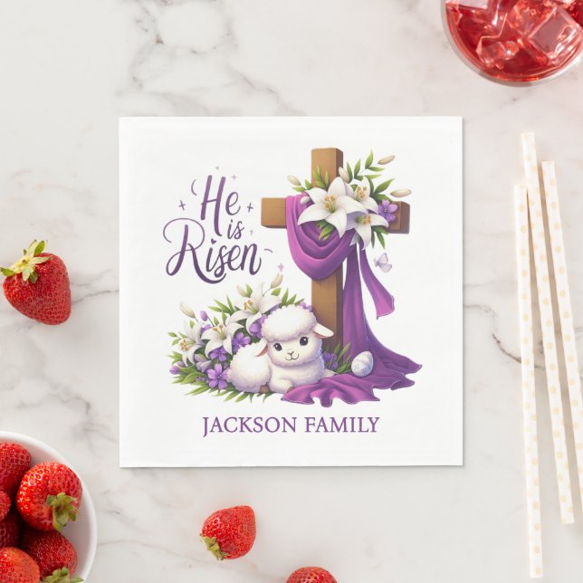 Servilleta De Papel He is Risen! Easter Sunday Paper (In situ)