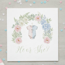 Servilleta De Papel He or She? Botanical Gender Reveal Napkin