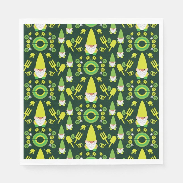 Servilleta De Papel Head Garden Gnome Gardener (Anverso)