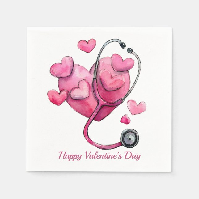 Servilleta De Papel Healing Hearts Valentine Design (Anverso)