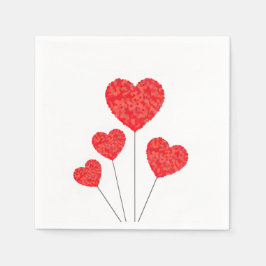 Servilleta De Papel Heart Balloons Illustration Design