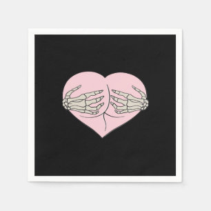 Servilleta De Papel Heart Butt Hug Skeleton Hands Classic