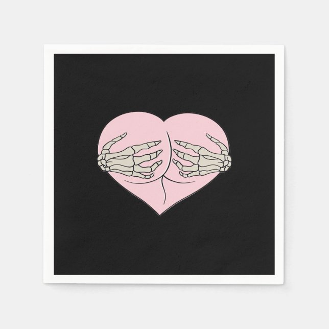 Servilleta De Papel Heart Butt Hug Skeleton Hands Classic (Anverso)