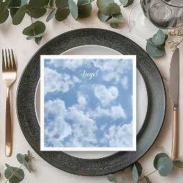 Servilleta De Papel Heart Cloud Sky Cute Divertido nombre personalizad
