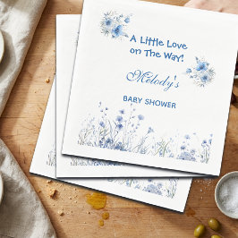 Servilleta De Papel Heart Glasses Teddy Bear Blue Baby Shower 