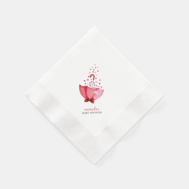 Servilleta De Papel Heart Little Squerido Umbrella Bow Baby Shower (Borde)