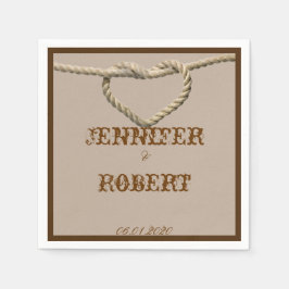 Servilleta De Papel Heart Love Knot Western Boda Napkin