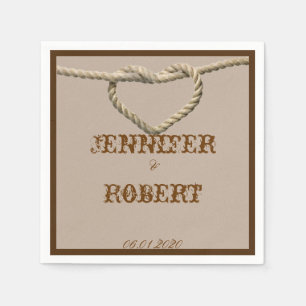 Servilleta De Papel Heart Love Knot Western Boda Napkin