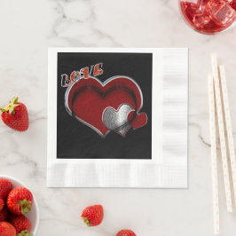 Servilleta De Papel Heart Magic Black Napkin Cocinado Luncheon