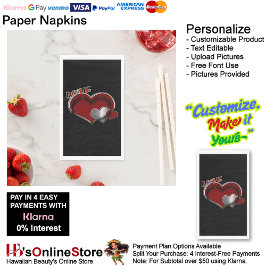 Servilleta De Papel Heart Magic Black Paper Napkin Guest Toalla