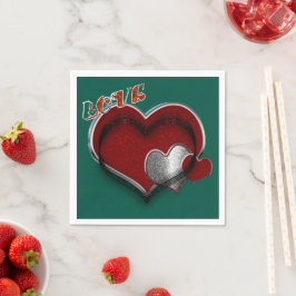 Servilleta De Papel Heart Magic Dark Green Napkin Cocktail Standard