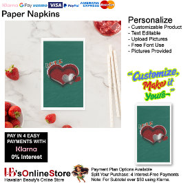 Servilleta De Papel Heart Magic Dark Green Paper Napkin Guest Toalla