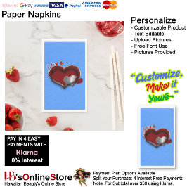 Servilleta De Papel Heart Magic Light Blue Paper Napkin Guest Toalla