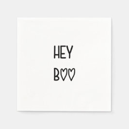 Servilleta De Papel Heart Typography Hey Boo