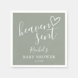 Servilleta De Papel Heaven Sage Green Gender Neutral Baby Shower
