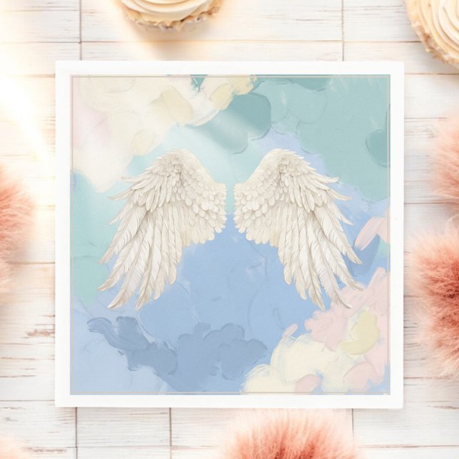 Servilleta De Papel Heaven Sent Angel Wings Baby Shower (Subido por el creador)