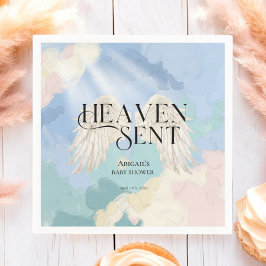 Servilleta De Papel Heaven Sent Angel Wings Pastel Baby Shower