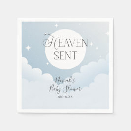 Servilleta De Papel Heaven Sent Blue Clouds Baby Shower