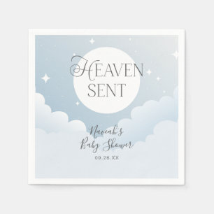 Servilleta De Papel Heaven Sent Blue Clouds Baby Shower