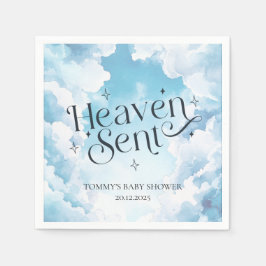 Servilleta De Papel Heaven Sent Blue Clouds Nombre personalizado Baby
