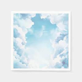 Servilleta De Papel Heaven Sent Blue Sky Clouds Baby Shower